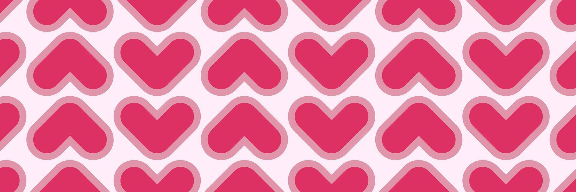 Valentine background pattern pink heart icon. Design for banner, poster, social media, web. vector