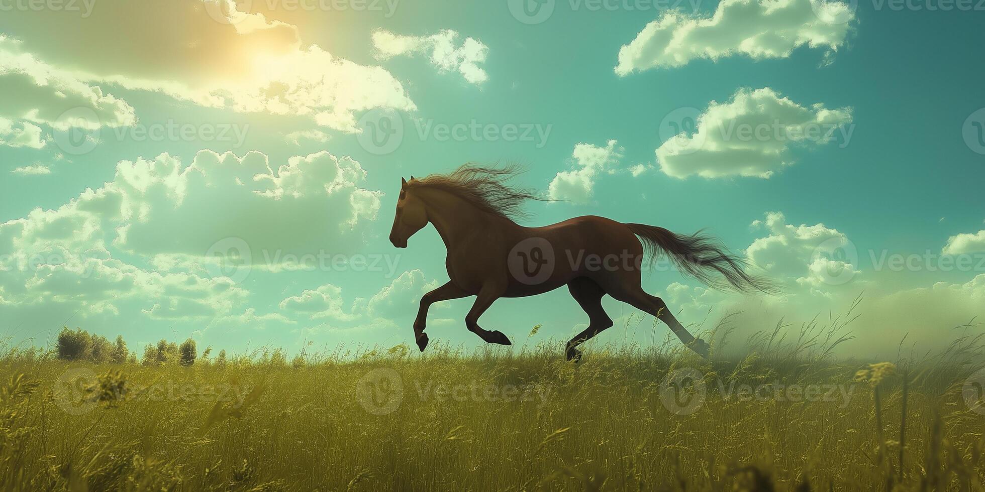 Centaur Running Wild in a Windswept Meadow photo