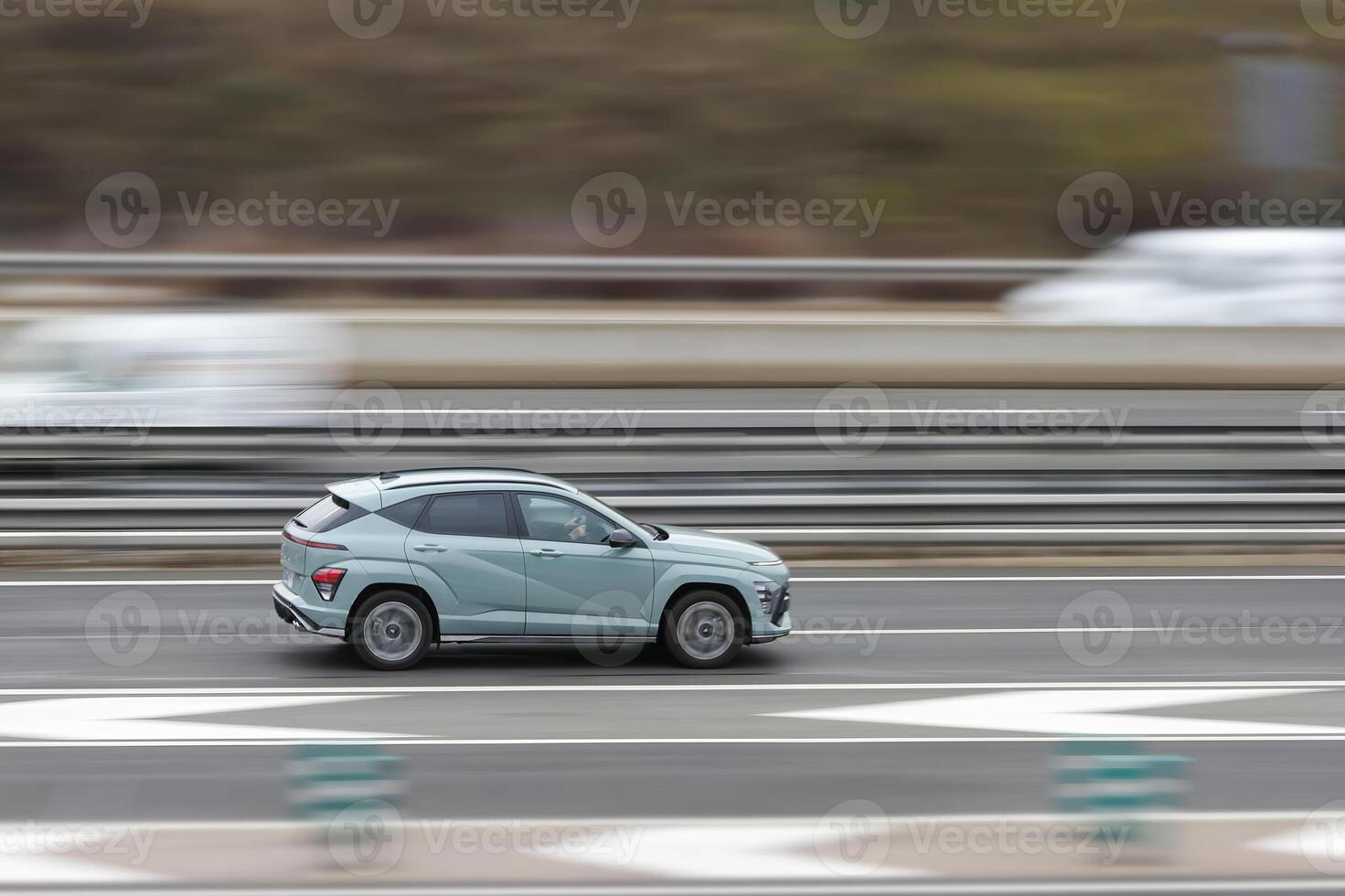 passenger car on the highway view photo