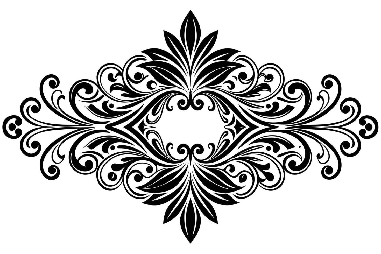 Black and White Floral Design vector