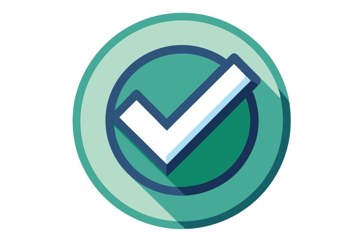 A green check mark symbol. vector