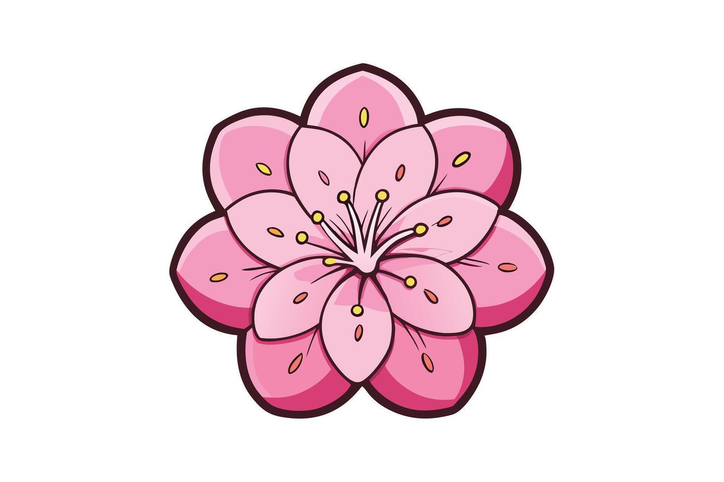 Beautiful pink cherry blossom, perfect for spring design. vector