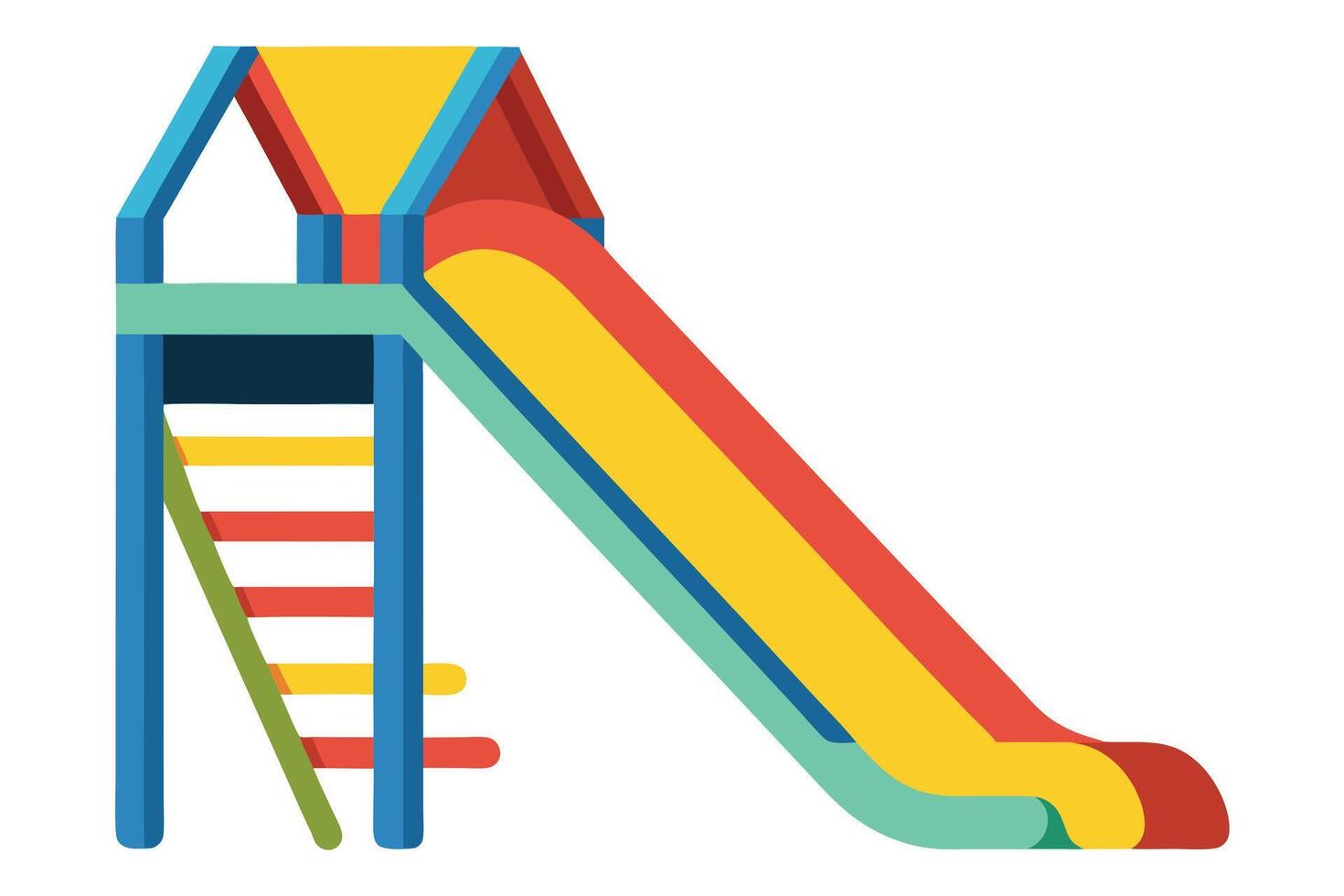 Children's playground slide illustration. vector