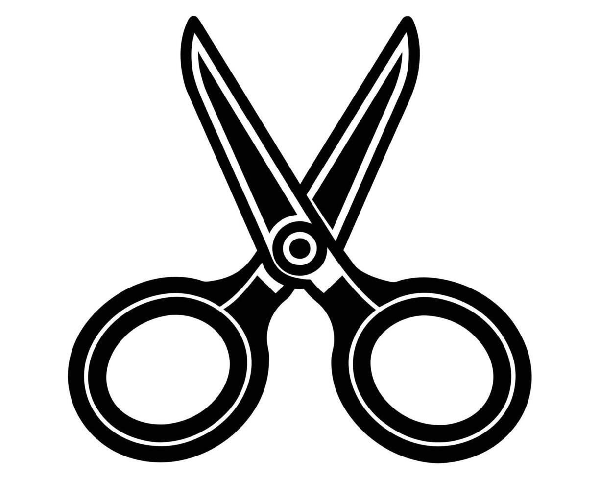 A Simple black and white scissors icon. vector