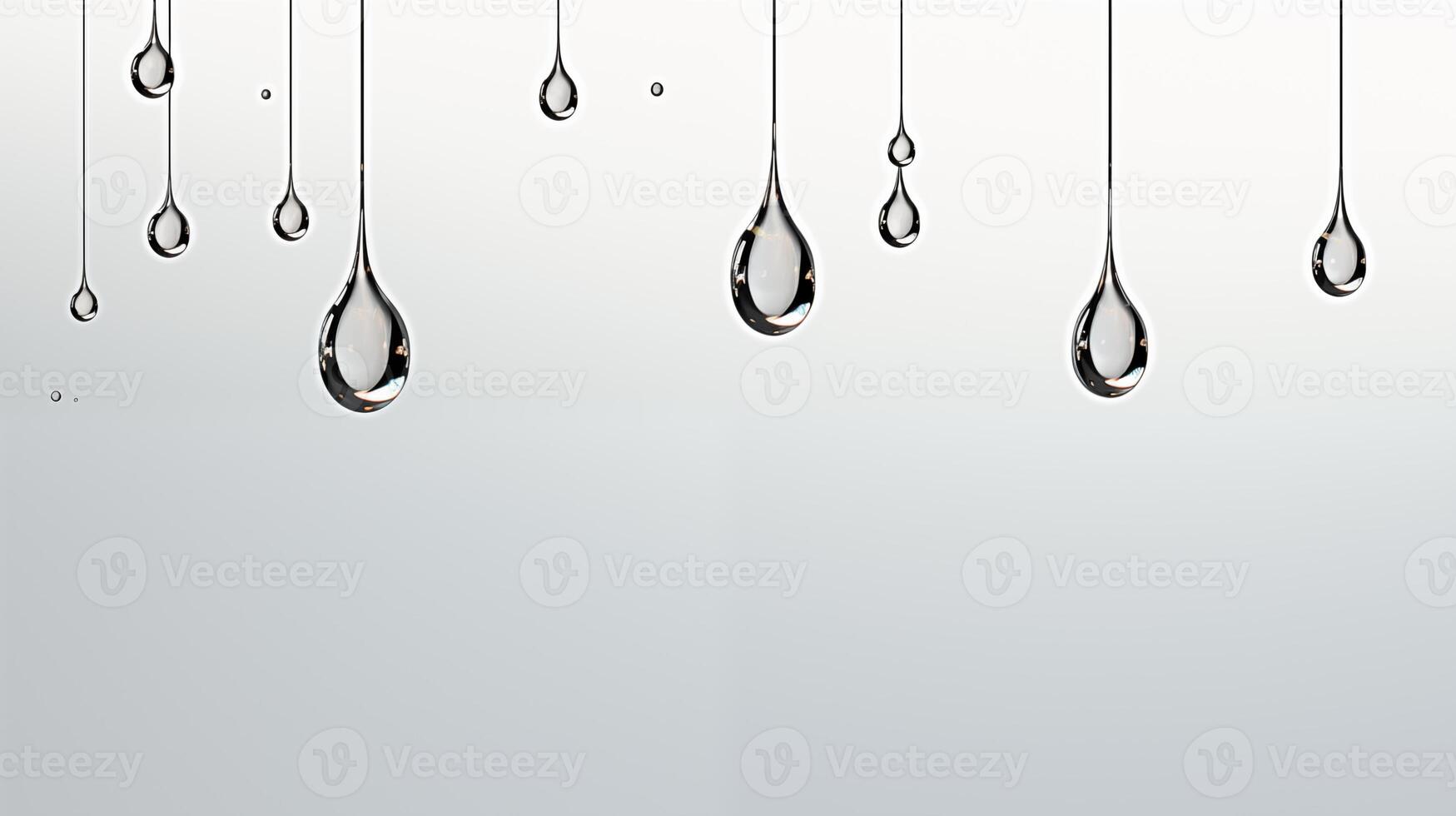 A group of hanging drops of different sizes photo
