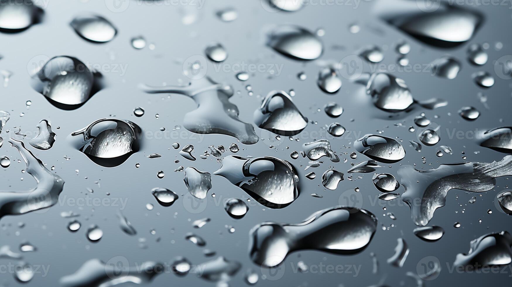 Water drops on a glass surface photo