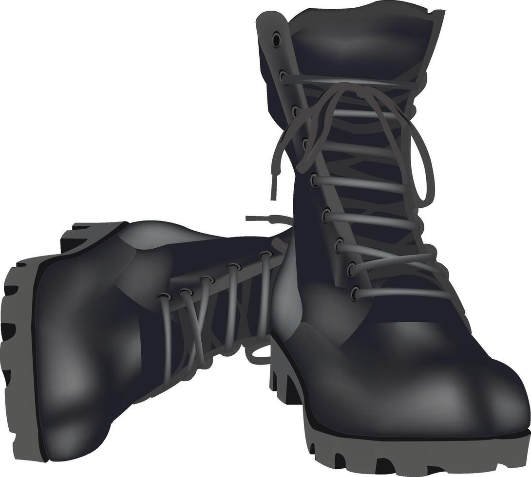 Black military boots clip art vector