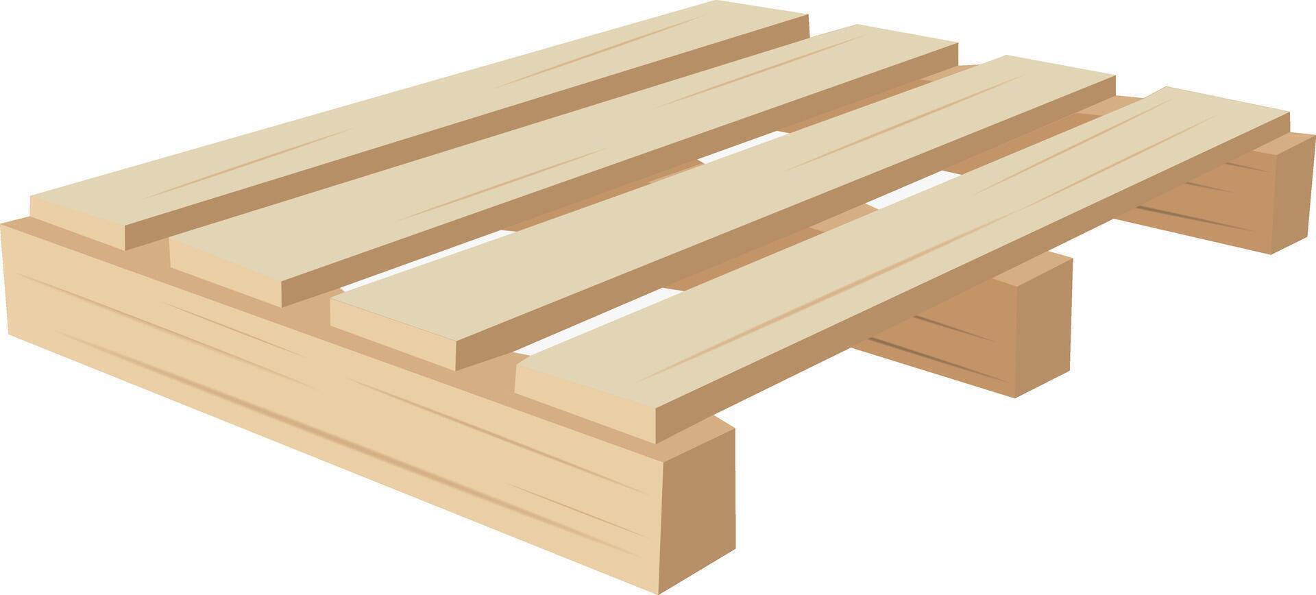 Wooden shipping pallet illustration on white background vector