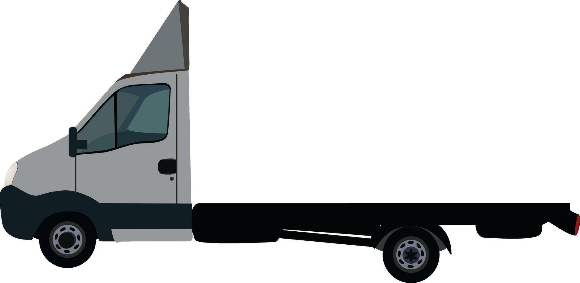 A flatbed truck is shown on a white background vector