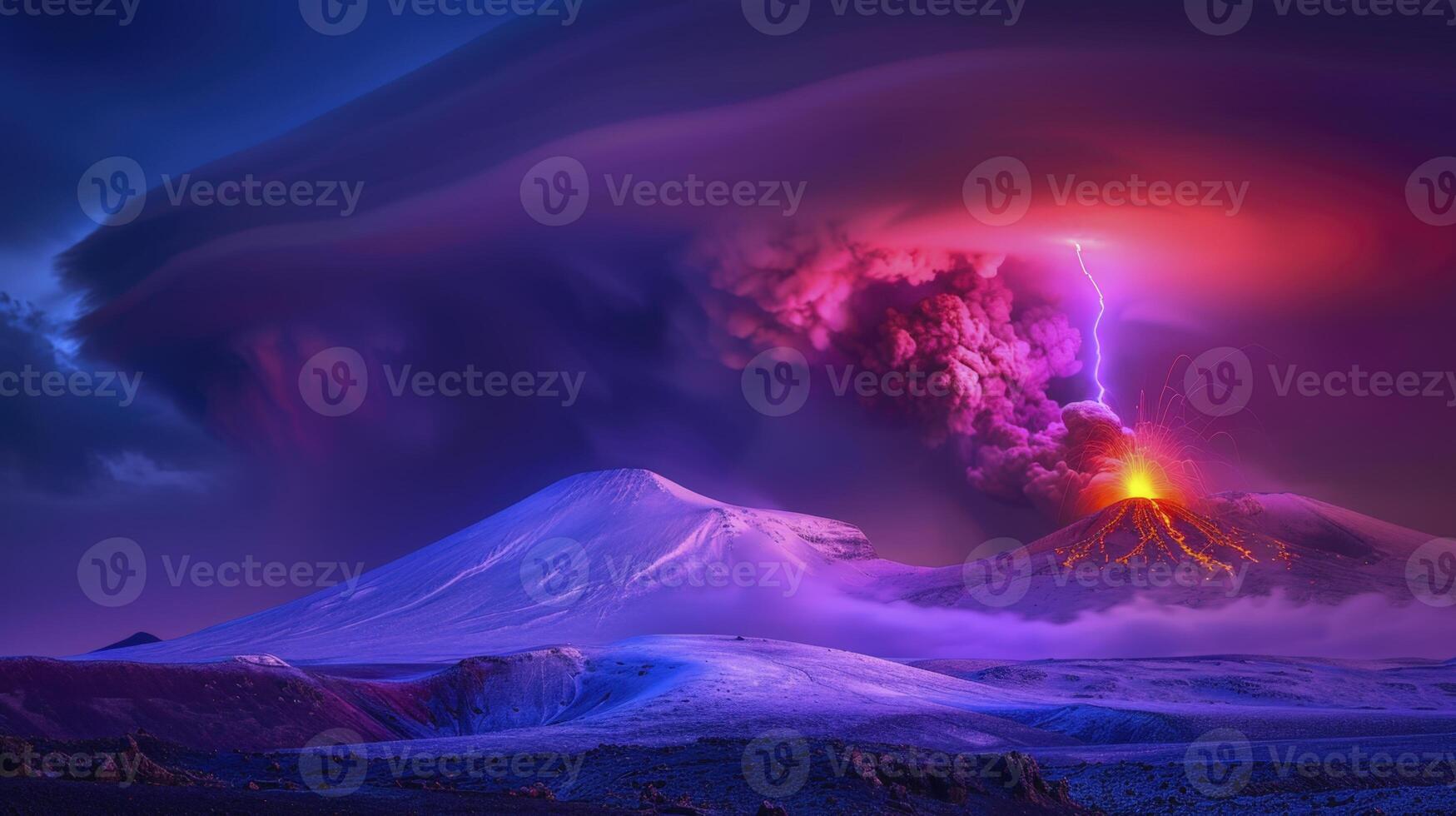 Flash of lightning in a magic frame. photo