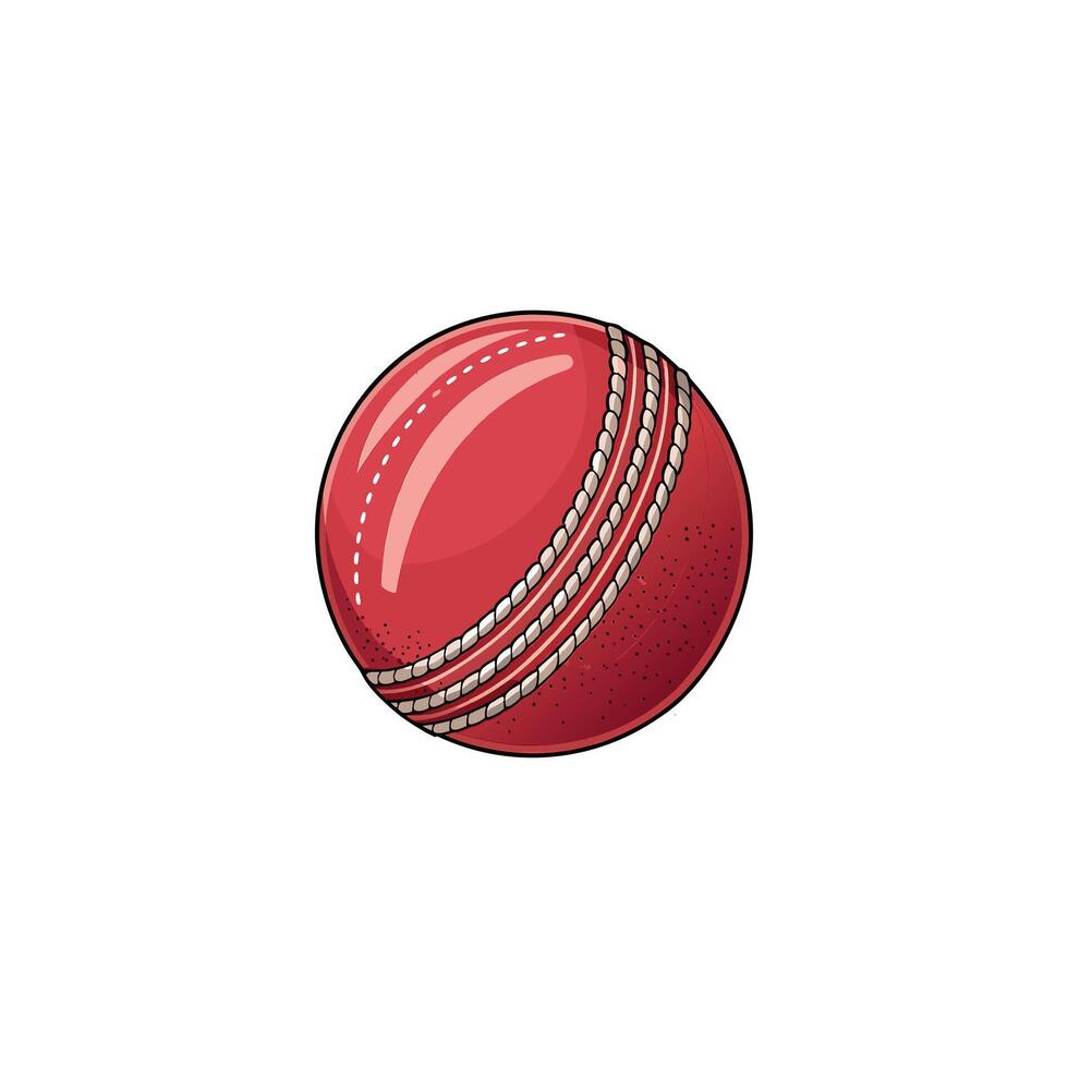Cricket Ball A White Background Shiny Red Color Cricket vector