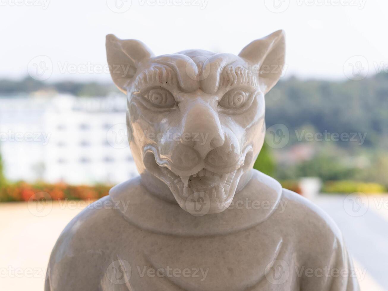 Marble sculpture symbolizing Buddhism in Asia inside . photo