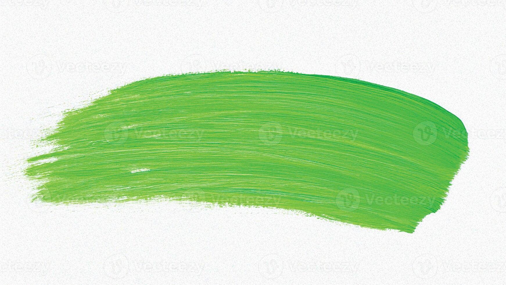 Smooth green brush stroke with curved finish. photo