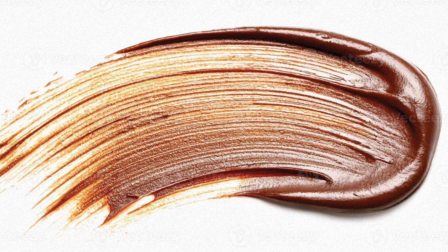 Metallic bronze curved stroke with shimmering highlights and bold texture. photo