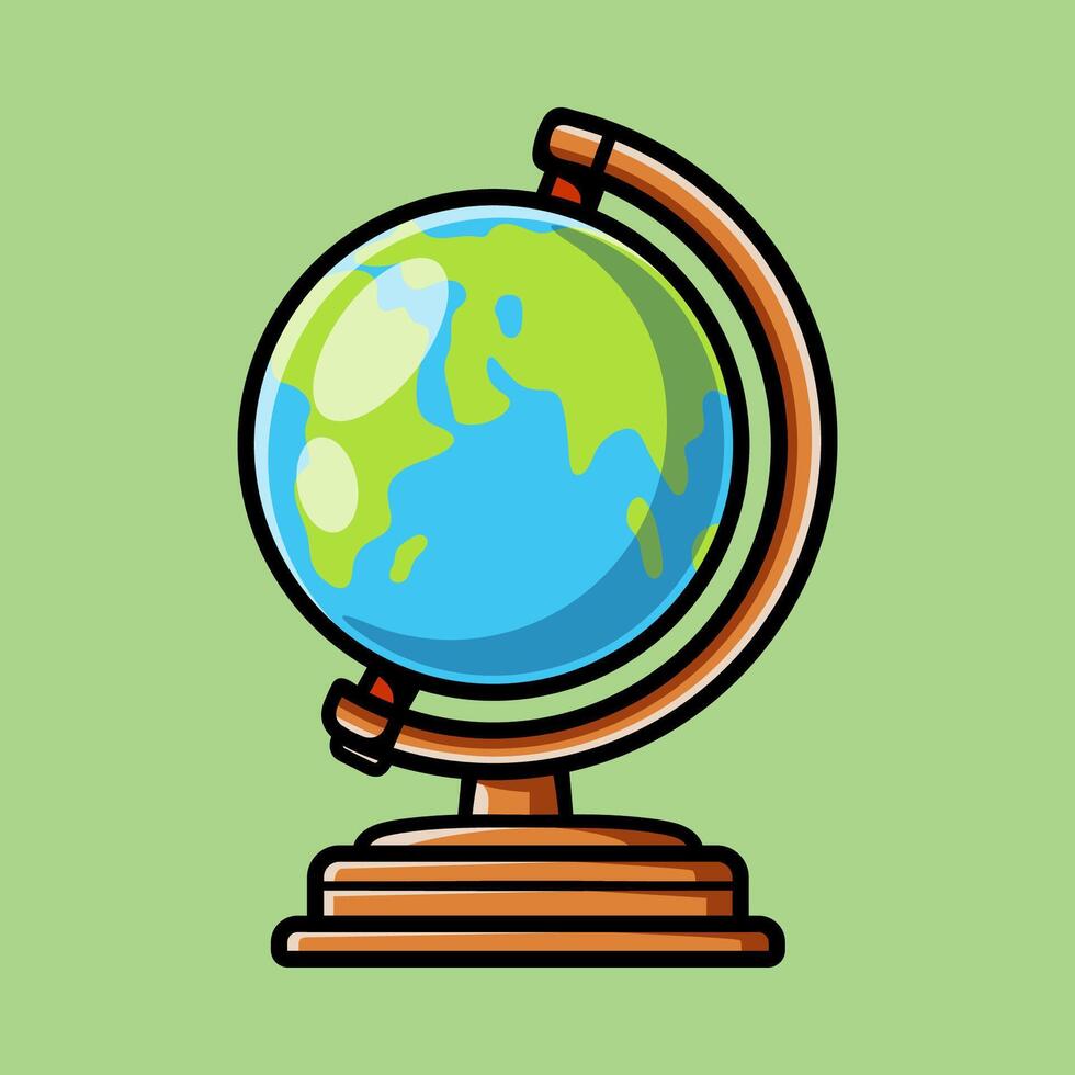 display globe cartoon colored isolated drawing line style sketch classic vintage design illustration vector