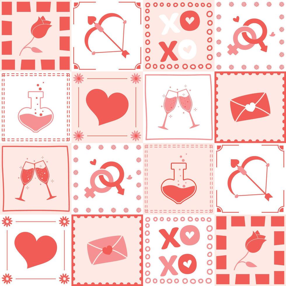 pink romantic valentine element pattern vector