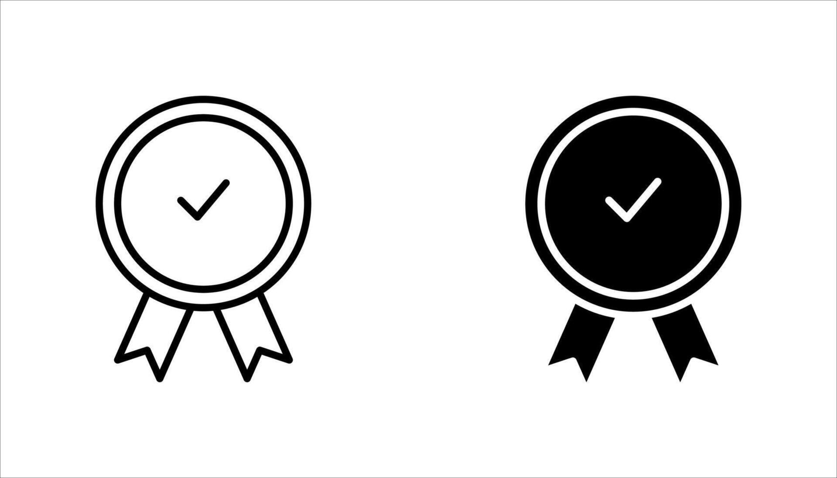 Set of medals with ribbon vector