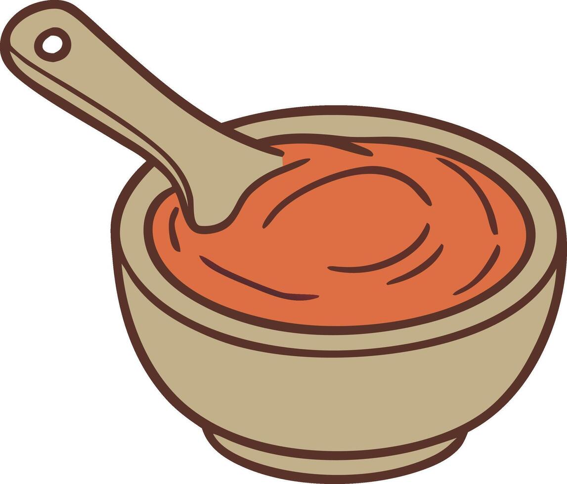 Bowl of Homemade Sauce vector