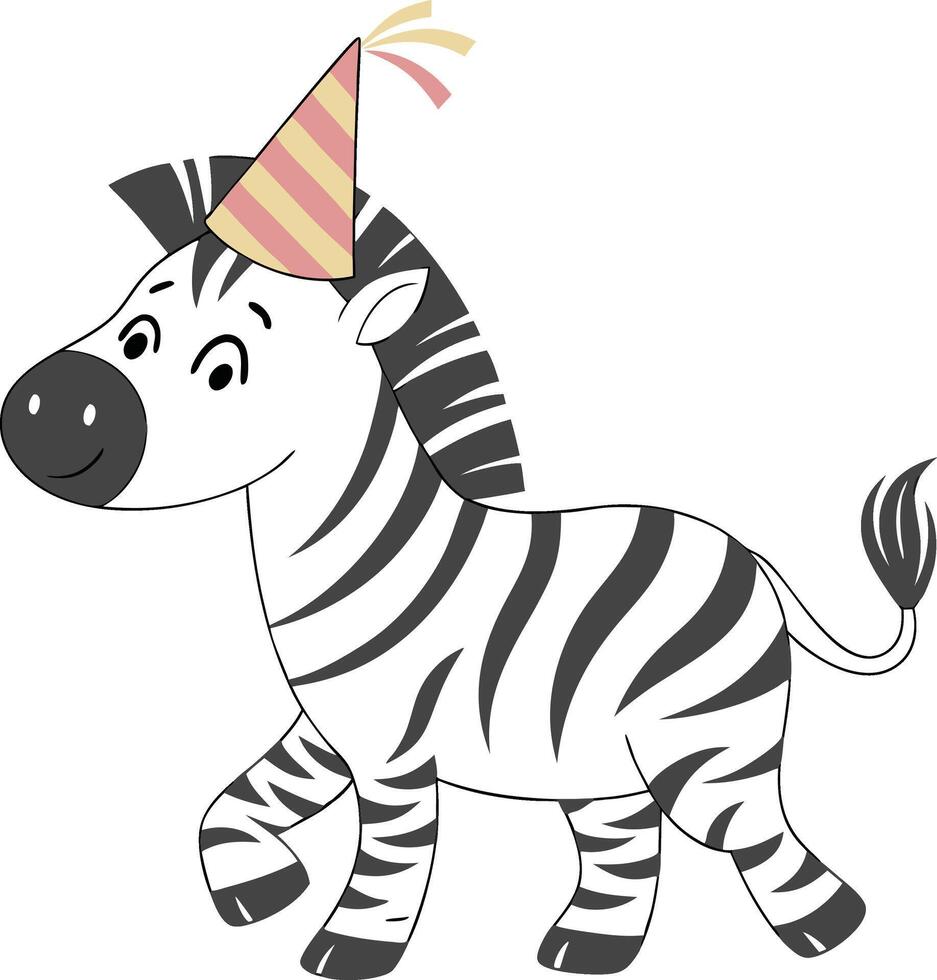 Zebra celebrating birthday vector