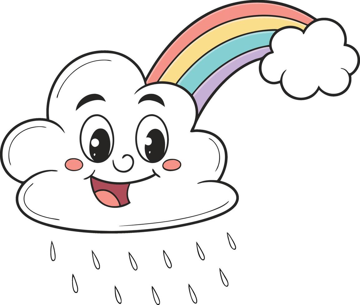 Happy Rainy Cloud vector