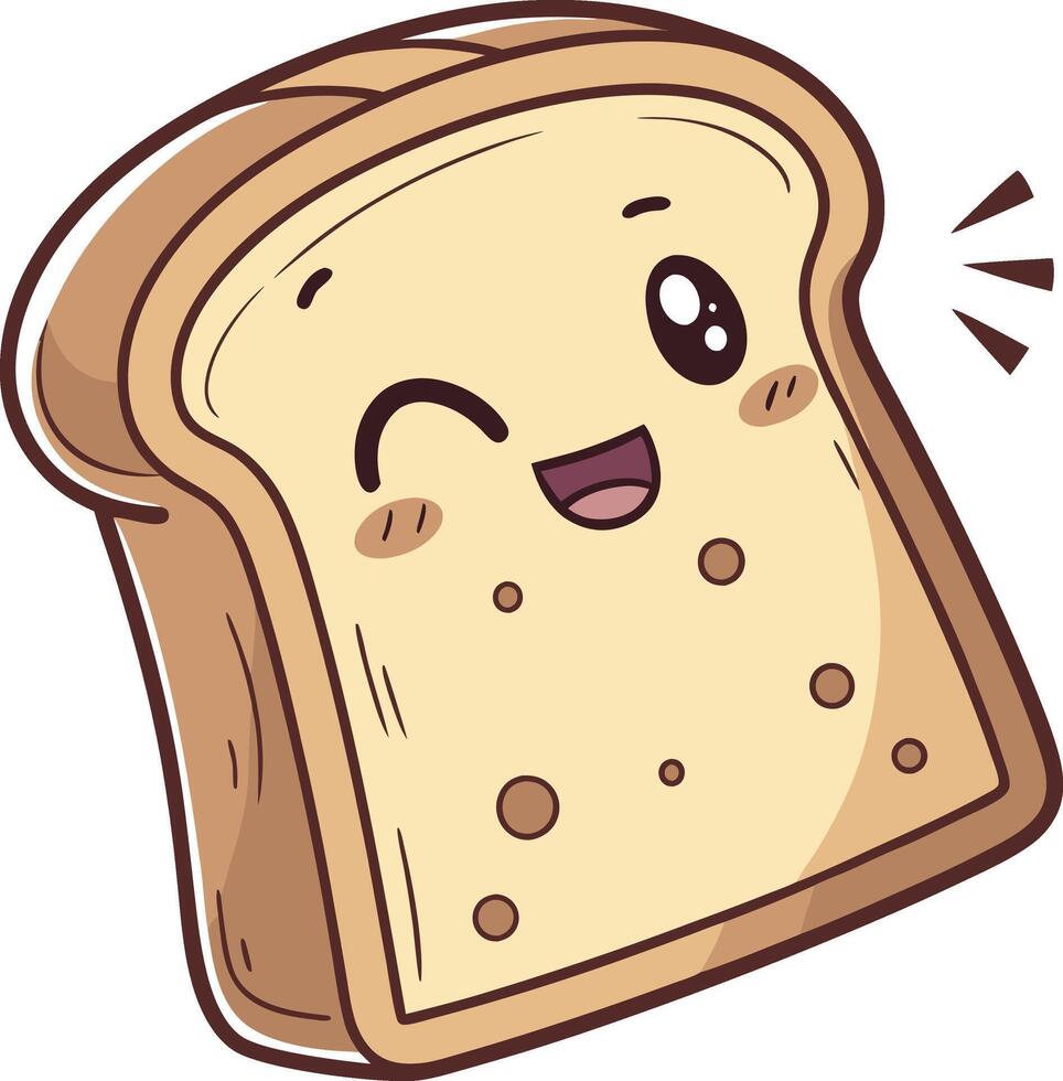 Winking Bread toast vector