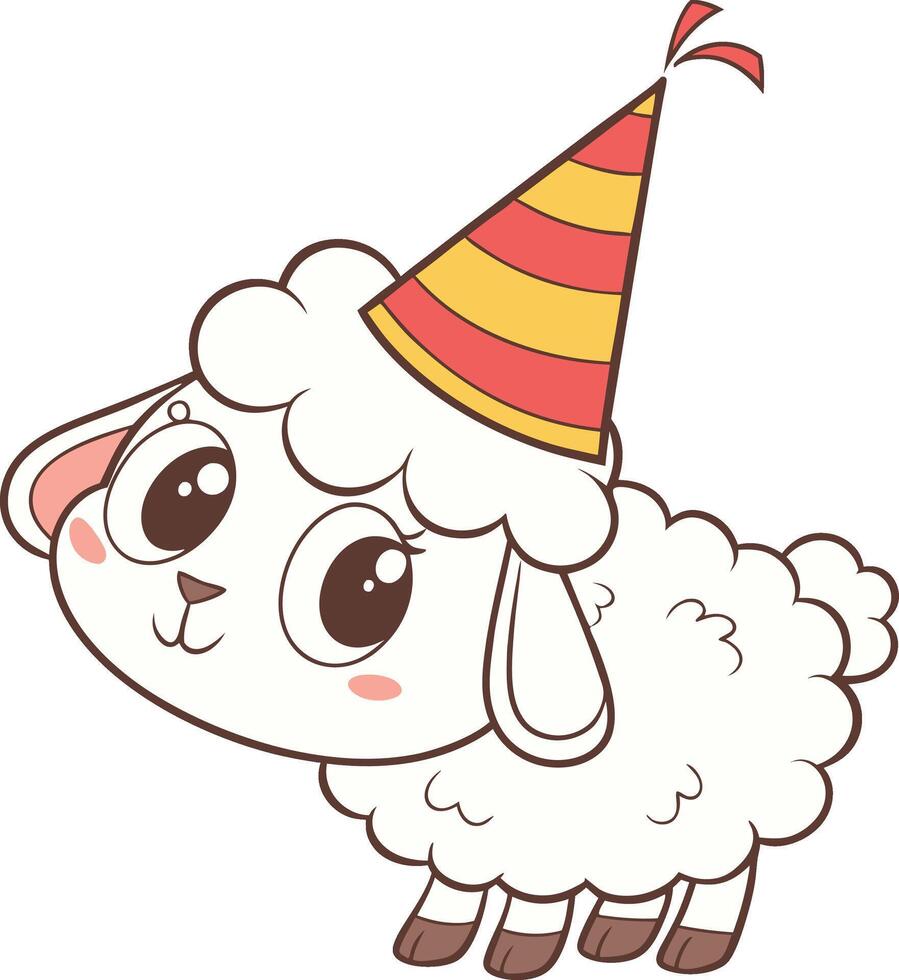 Sheep birthday celebration vector