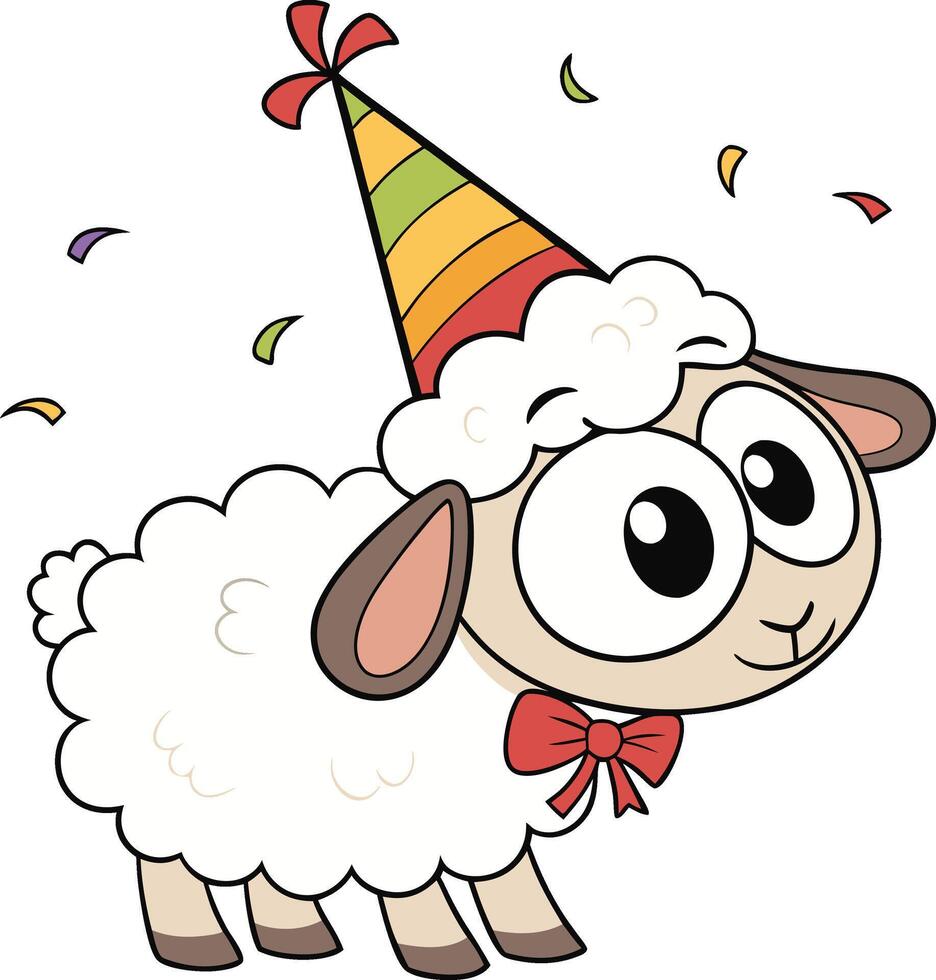 sheep celebrating birthday vector
