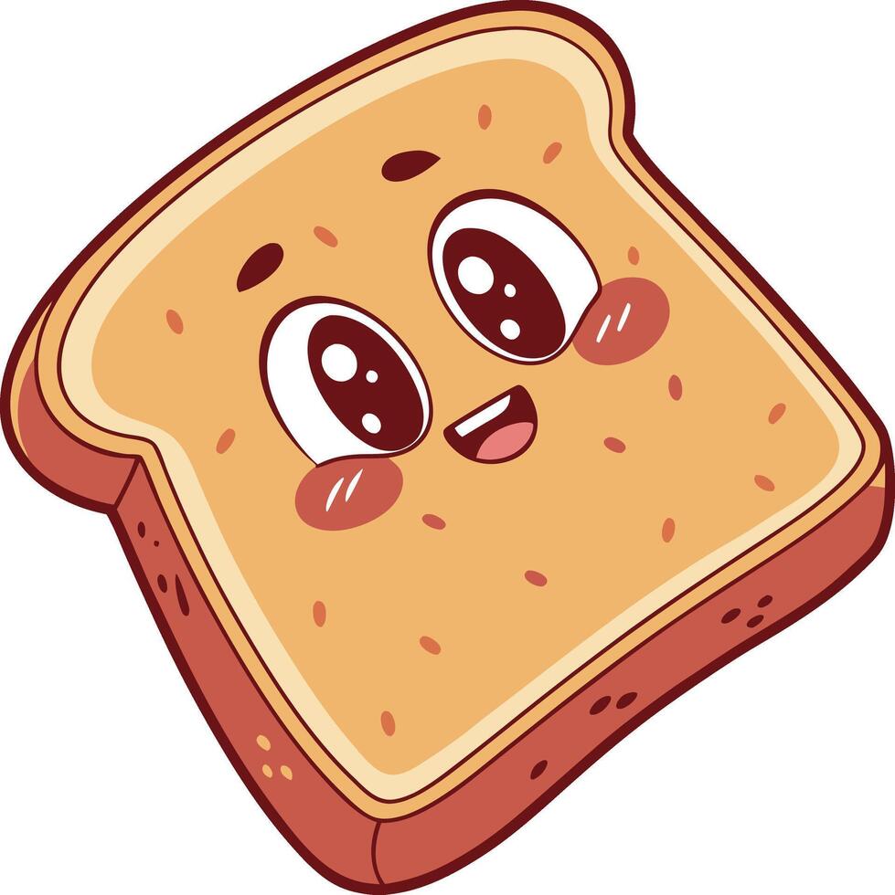 Cute Toasty bread slice vector