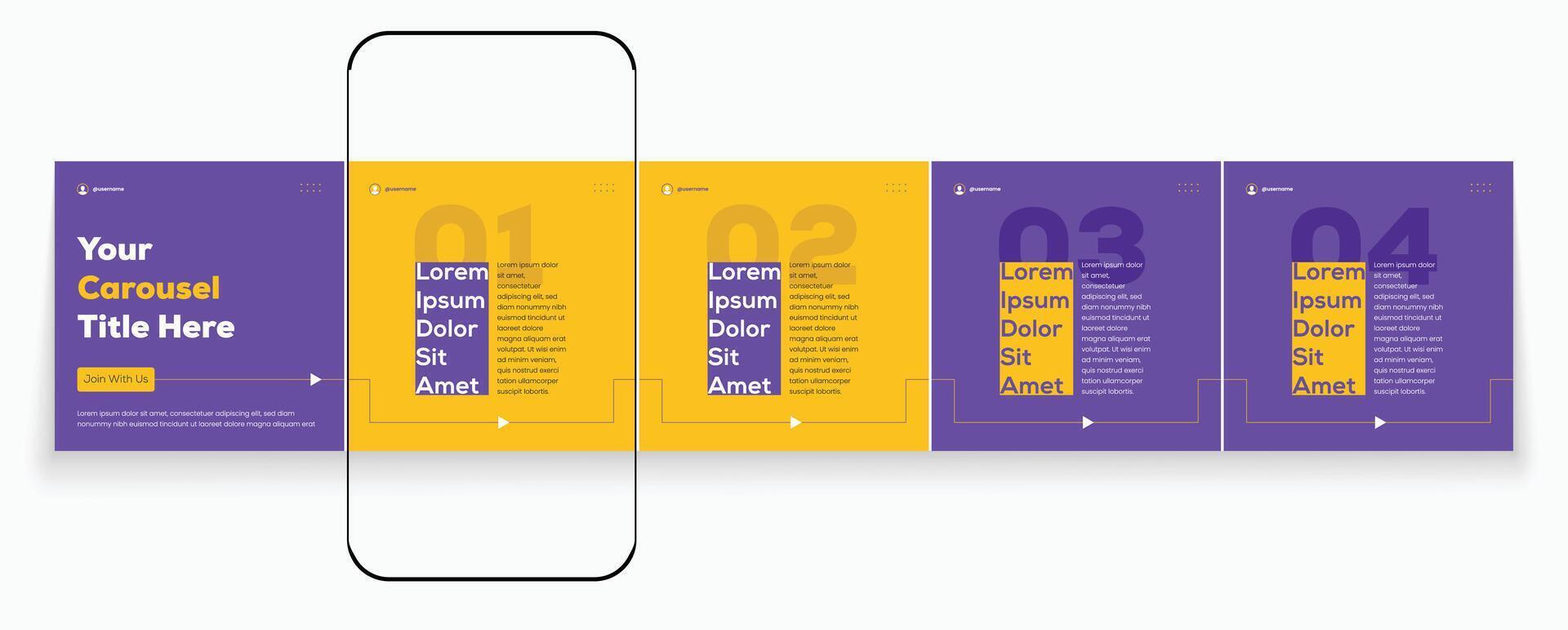 Tips sharing carousel template design for social media vector