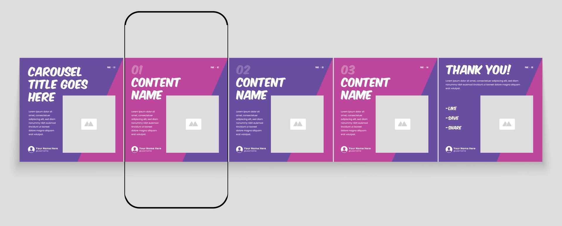 Editable carousel layout design for social media post. simple and minimal carousel layout design vector