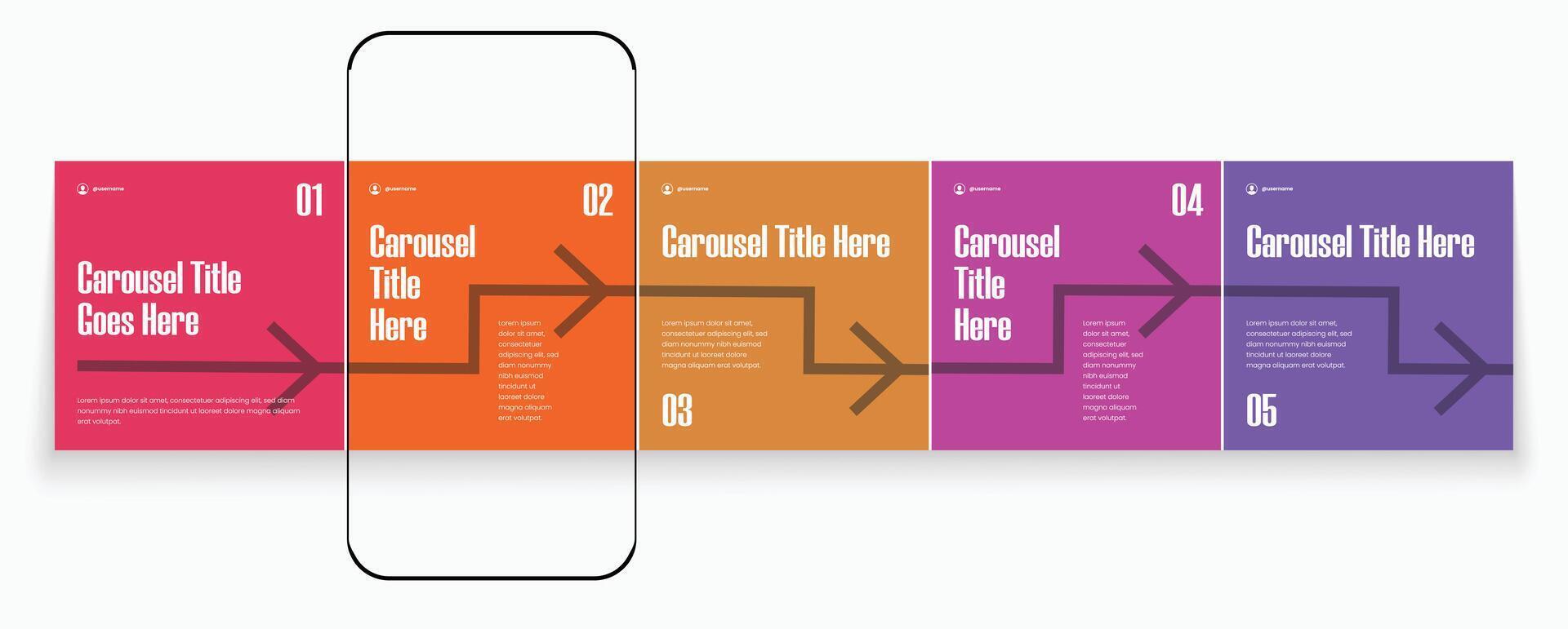 Tips sharing carousel post set vector