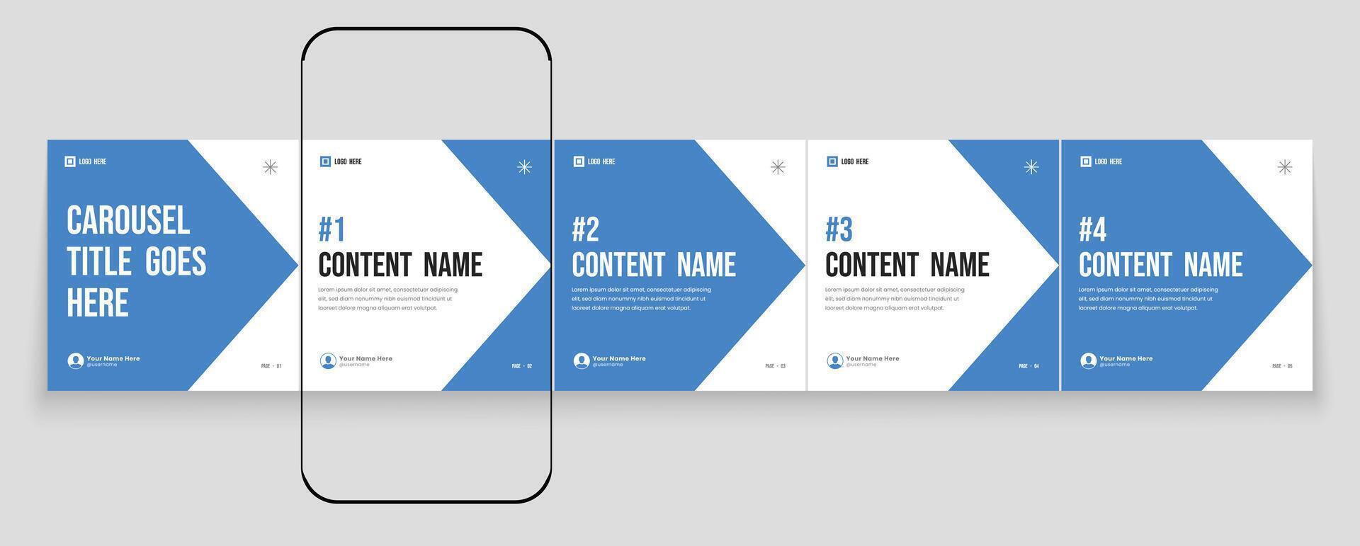 Tips sharing carousel post template for social media banner vector