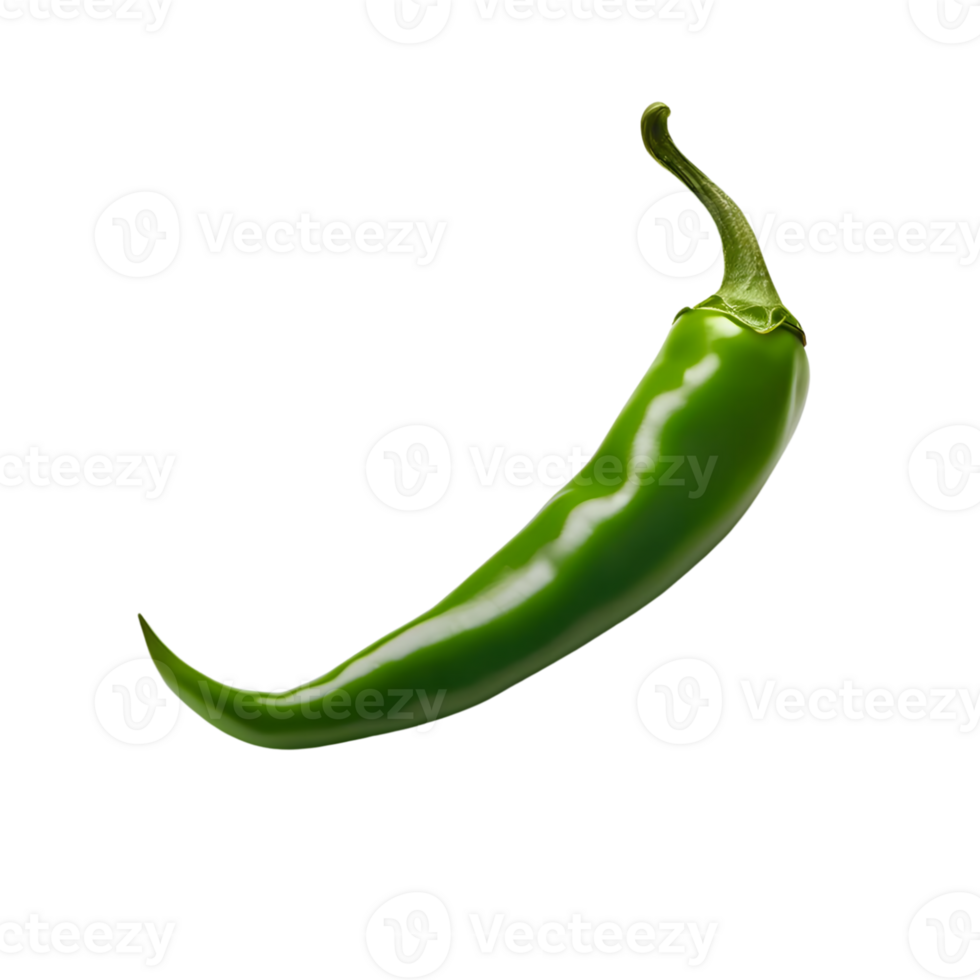 a green chili pepper on a transparent background png