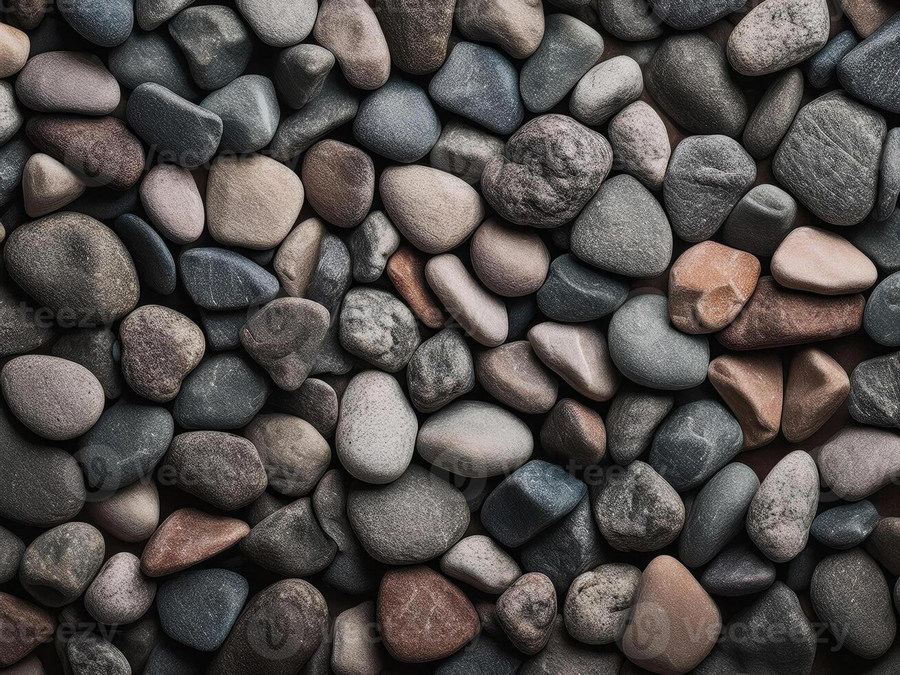 Textured stones create an abstract natural background in calm, muted tones photo