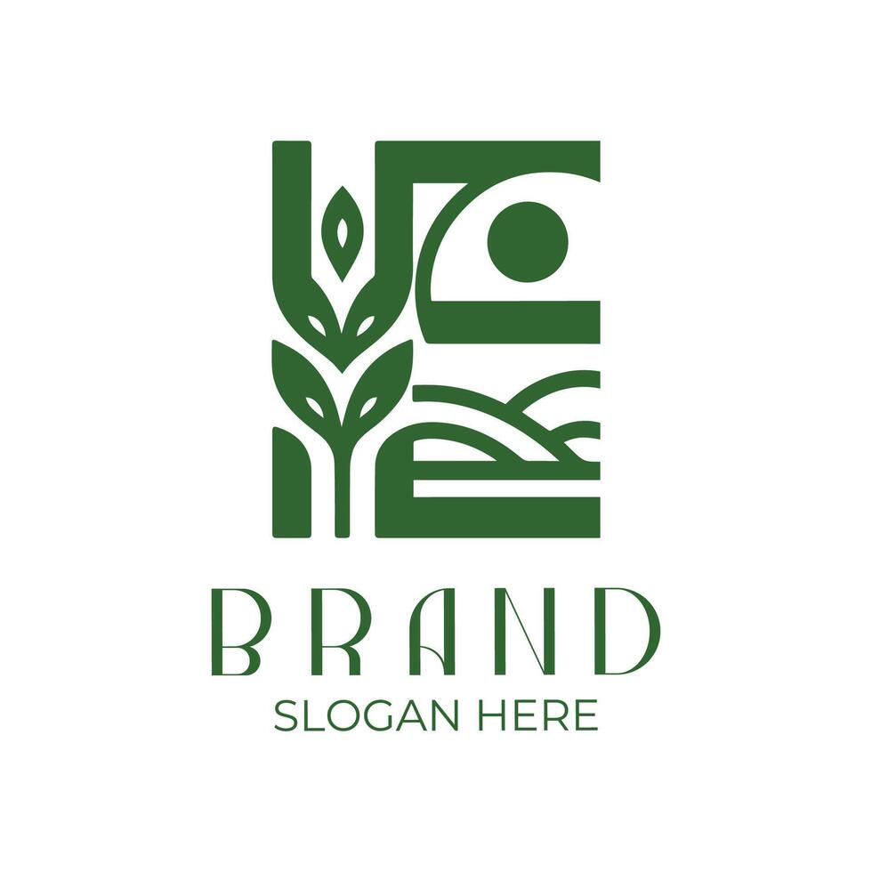 eco green and nature brand logo design for a company vector