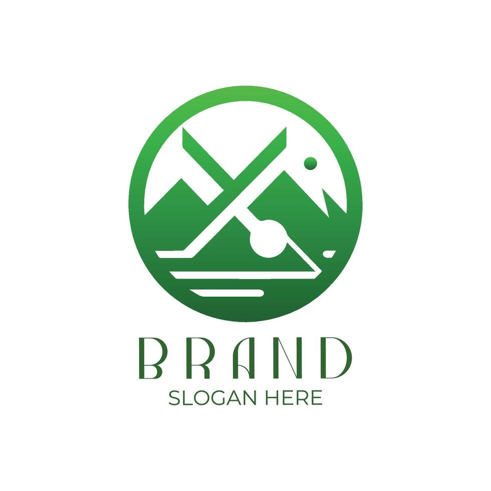 brand logo design with a mountain and a cross vector