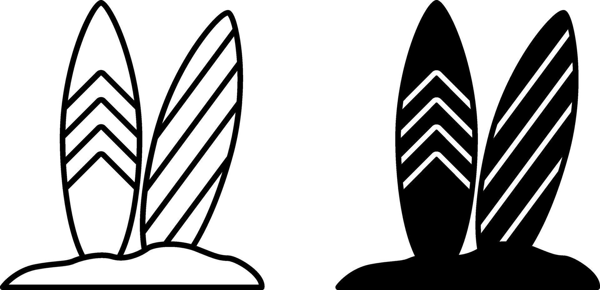 Surfboard Icons. Black and White Icons. Ocean Waves Riding Boards. Brazilian Carnival Concept vector