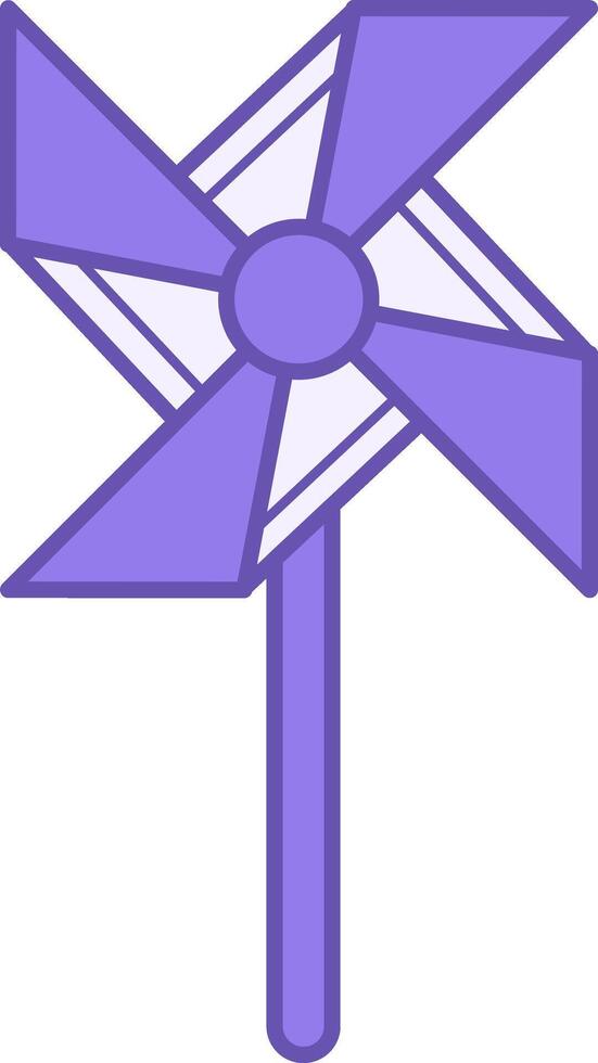 Pinwheel Color Icon. Party Stick Toy. Breeze, Wind Blower. Brazilian Carnival Concept vector