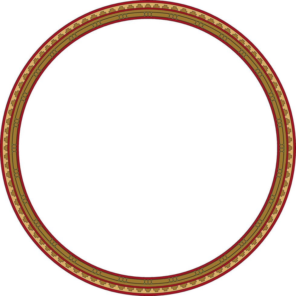 round colored seamless classical byzantine ornament. Infinite circle, border, frame Ancient Greece, Eastern Roman Empire vector