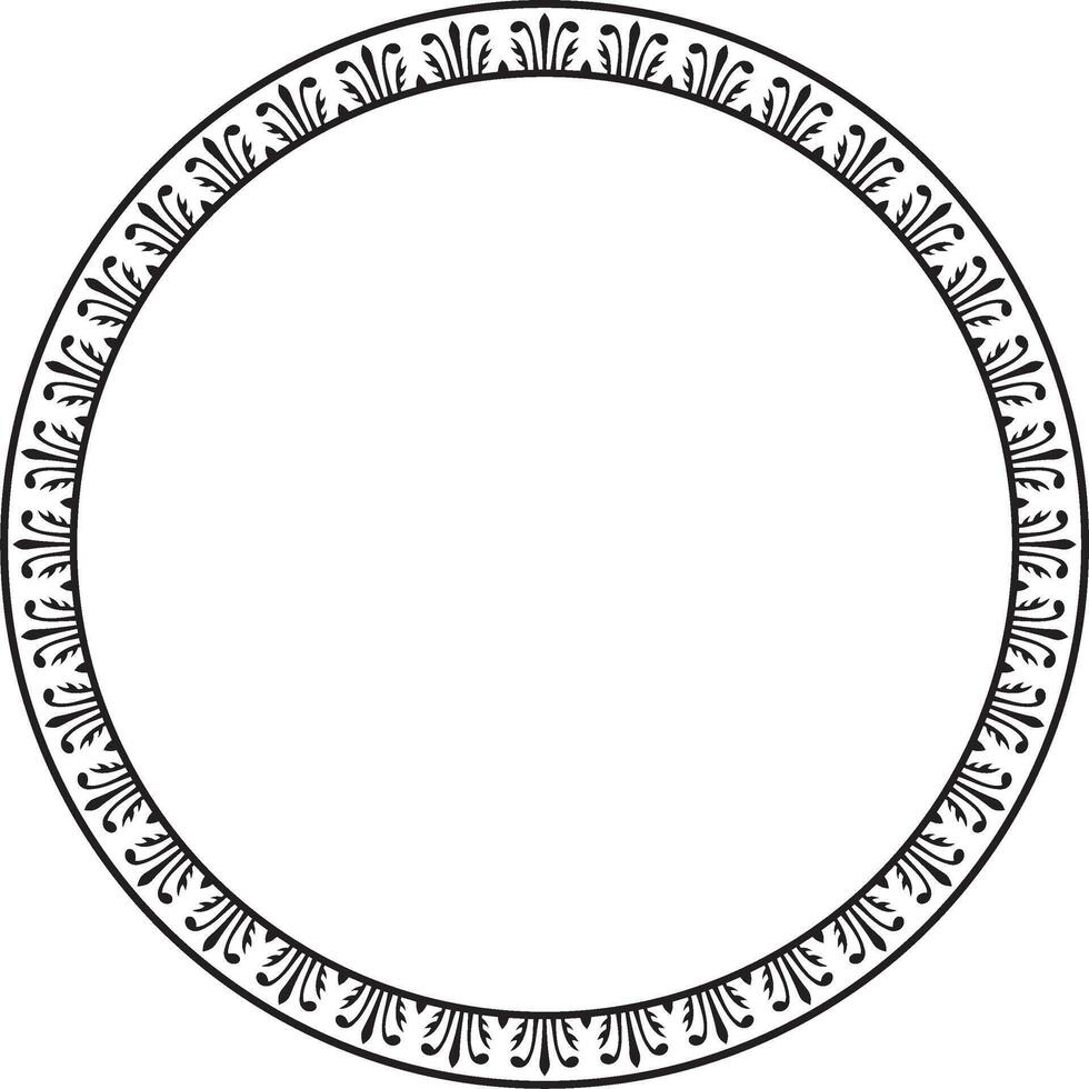 monochrome black round Chinese ornament. Frame, border, circle, ring of Asia of the East. vector