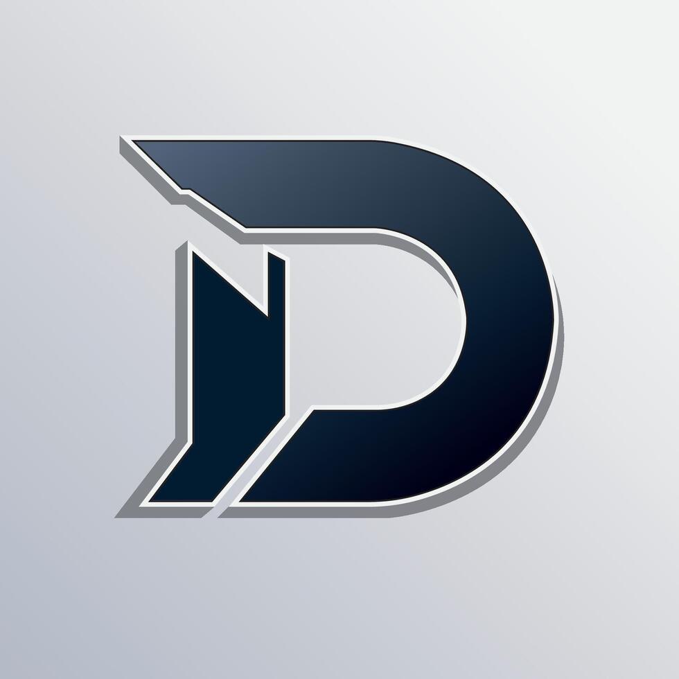 The letter d logo on a gray background vector