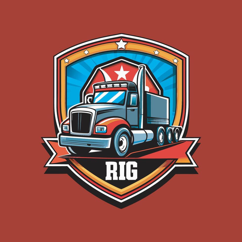 Logo design for rig truck vector
