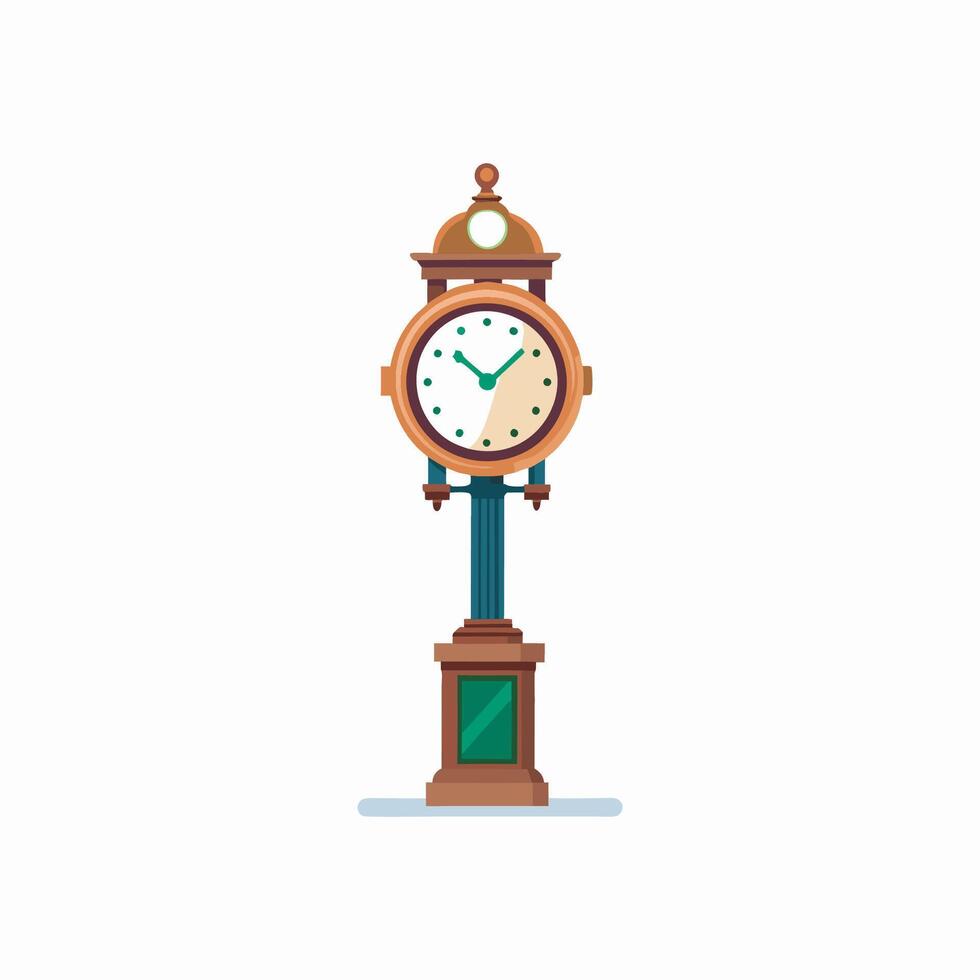 A clock on a pole with a white background vector