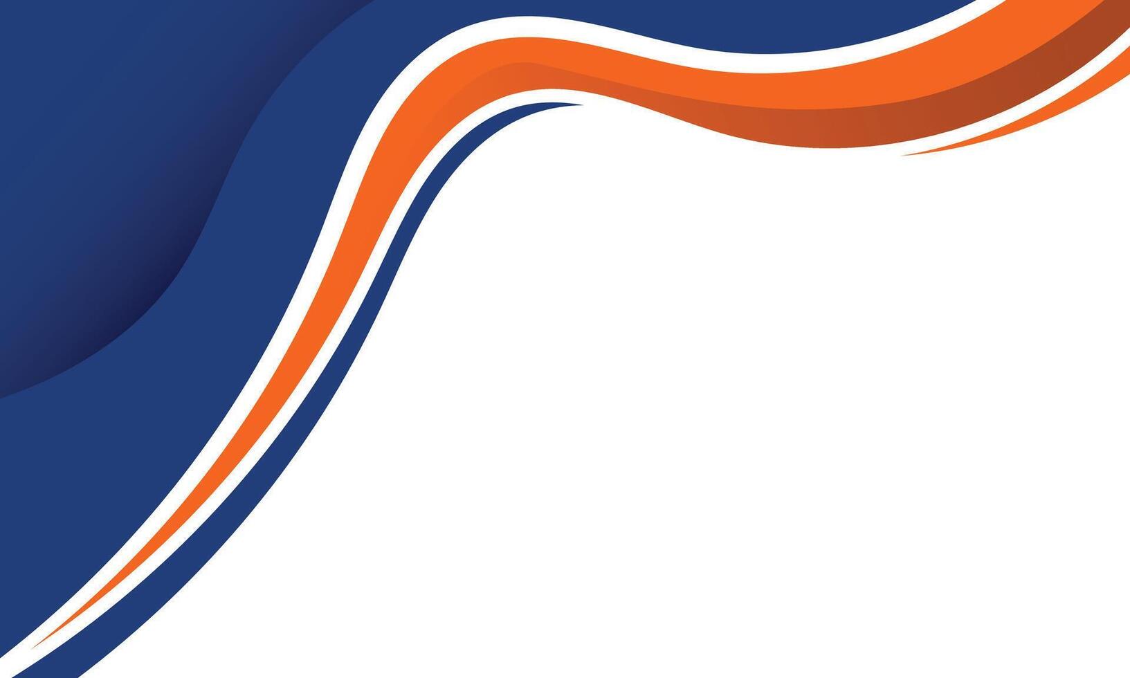 Modern background wavy blue and orange abstract border vector