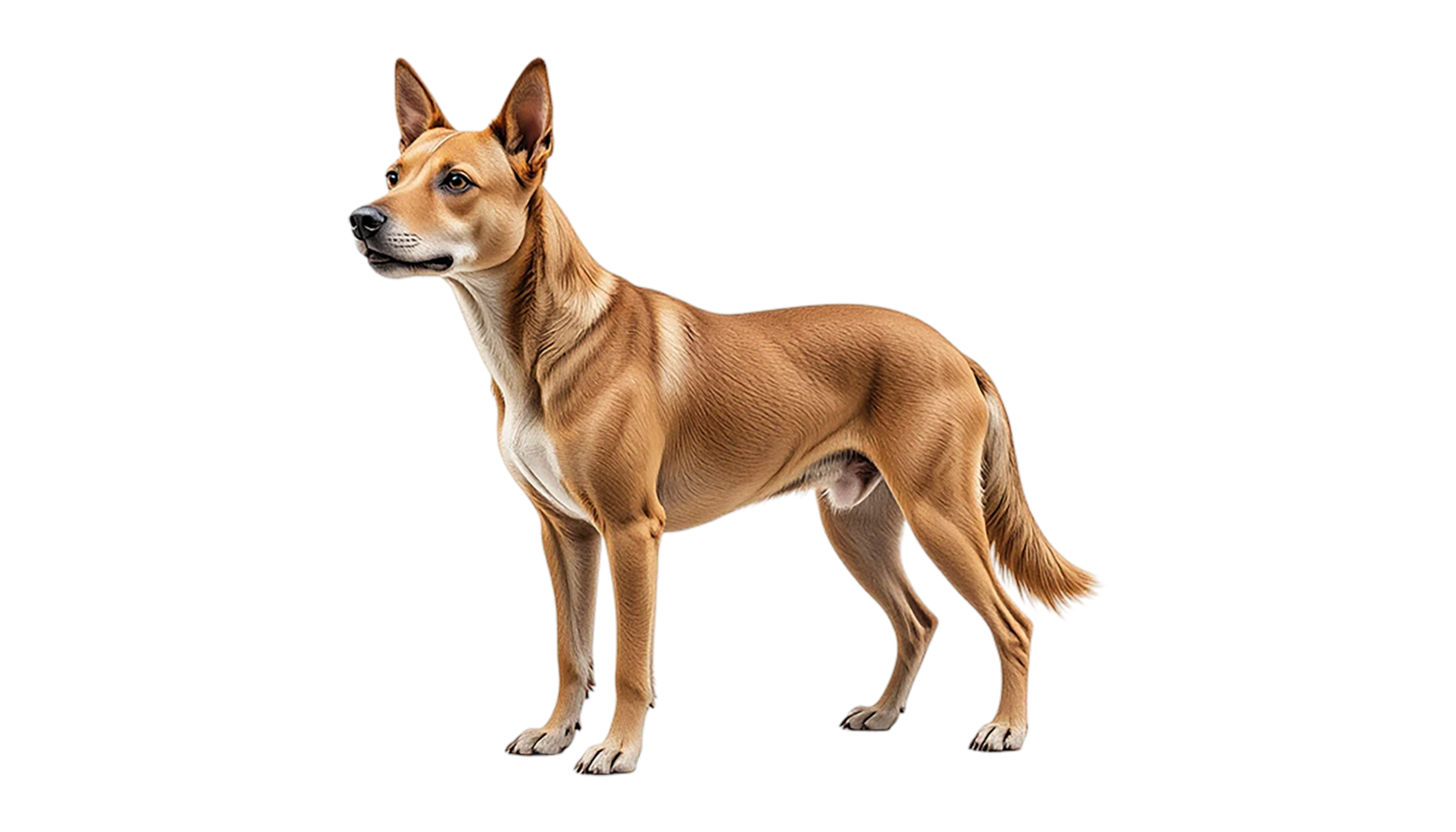 A majestic, digitally enhanced portrait of a golden dog. png