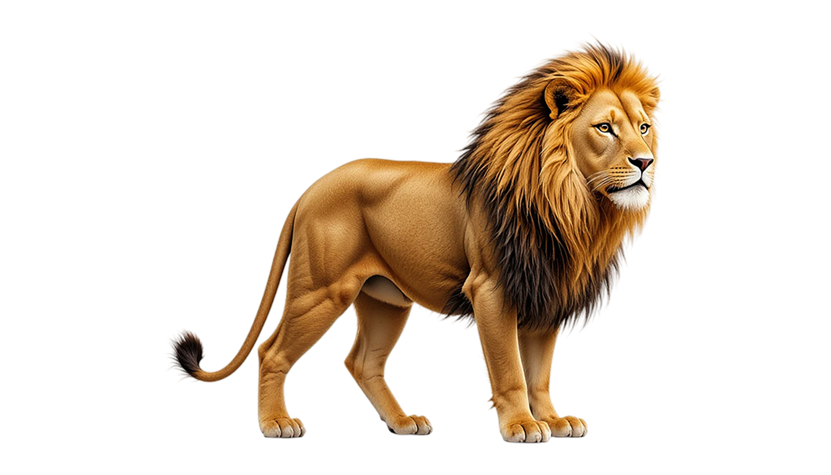 Majestic Lion in Profile, Perfect for Wildlife Stock Photography png