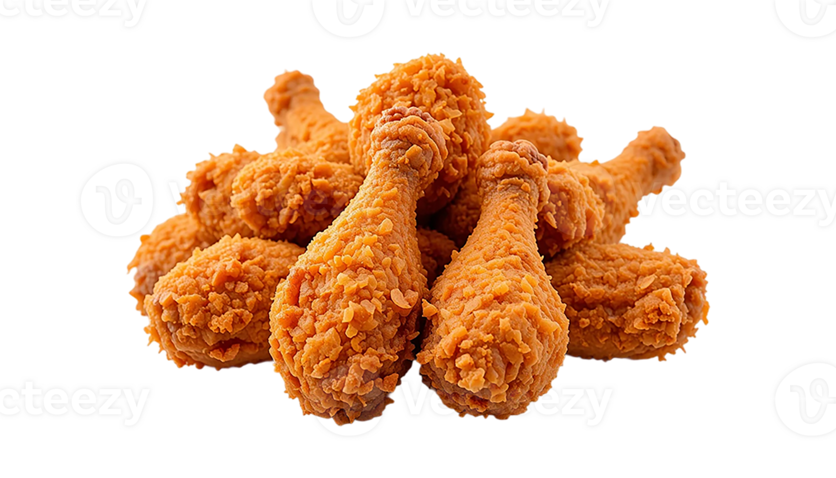 Crispy Fried Chicken Pieces Ready to Eat on transparent background png