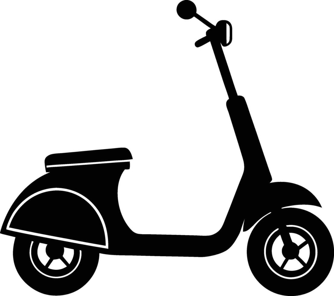 Retro Scooter Silhouette Illustration for Graphic Design vector