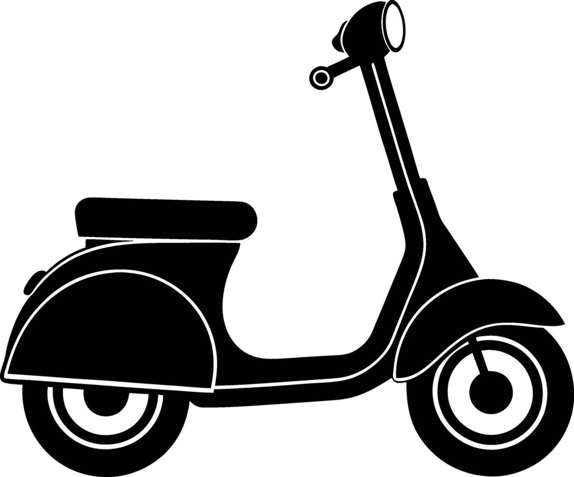 Vintage Moped Silhouette Minimalist Transport Icon vector