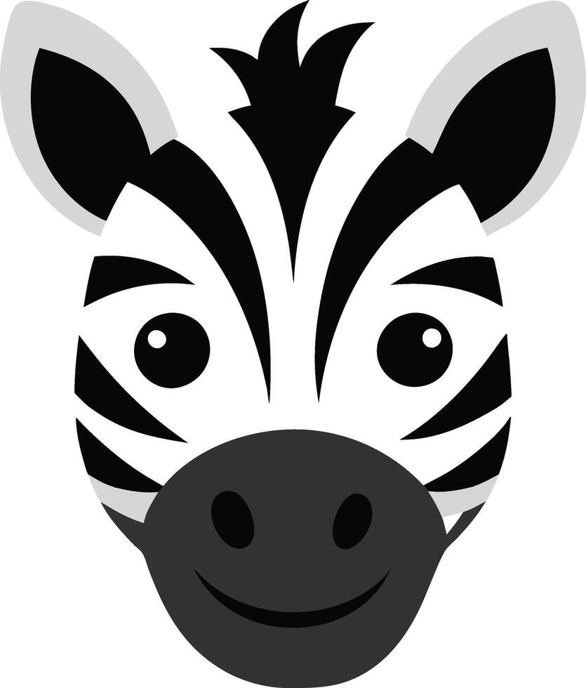 Smiling Zebra Head Cartoon Cute Wildlife Illustration vector